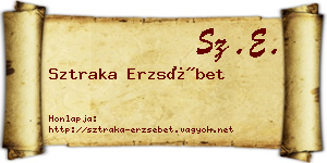Sztraka Erzsébet névjegykártya